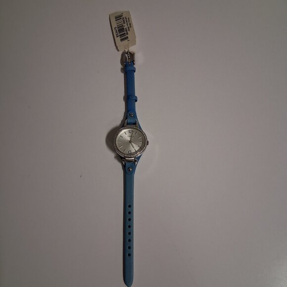 Fossil Women’s Georgia Watch ES3470 | Silver Dial & Blue Leather Strap main image 10